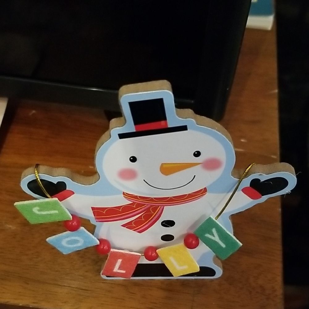 Festive Snowman Decor with Colorful Blocks